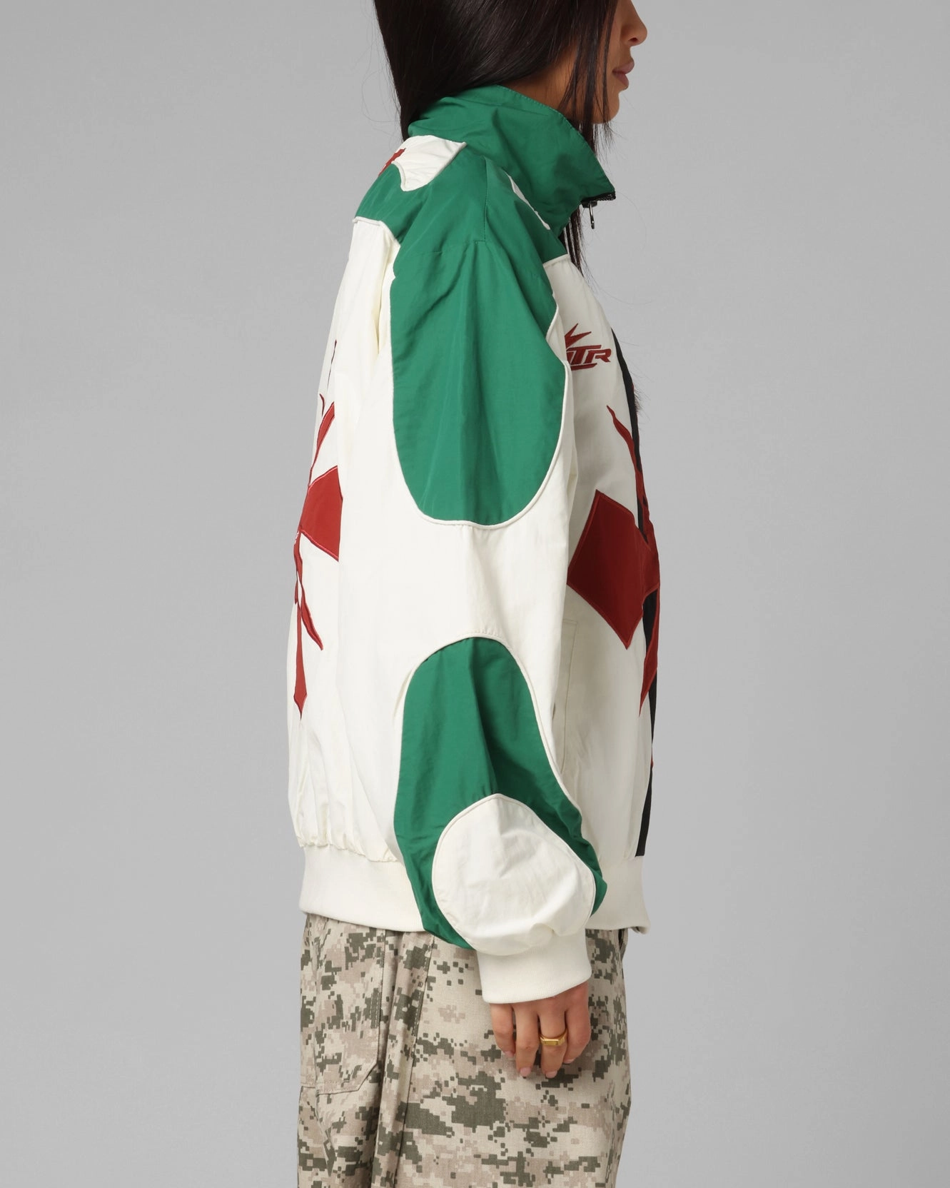 Loiter Club Classic Track Jacket White/Green All-Season Wear