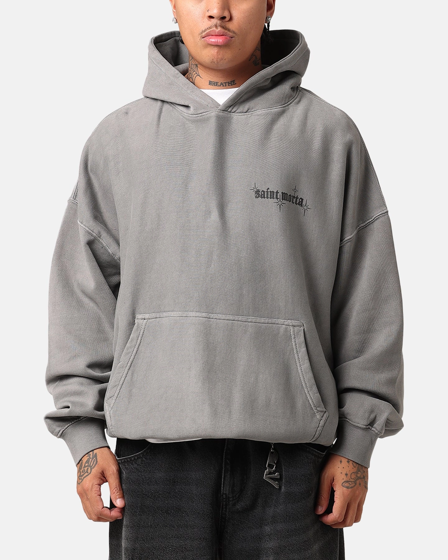 Saint Morta Ethereal Hoodie Washed Charcoal Art Team-sports