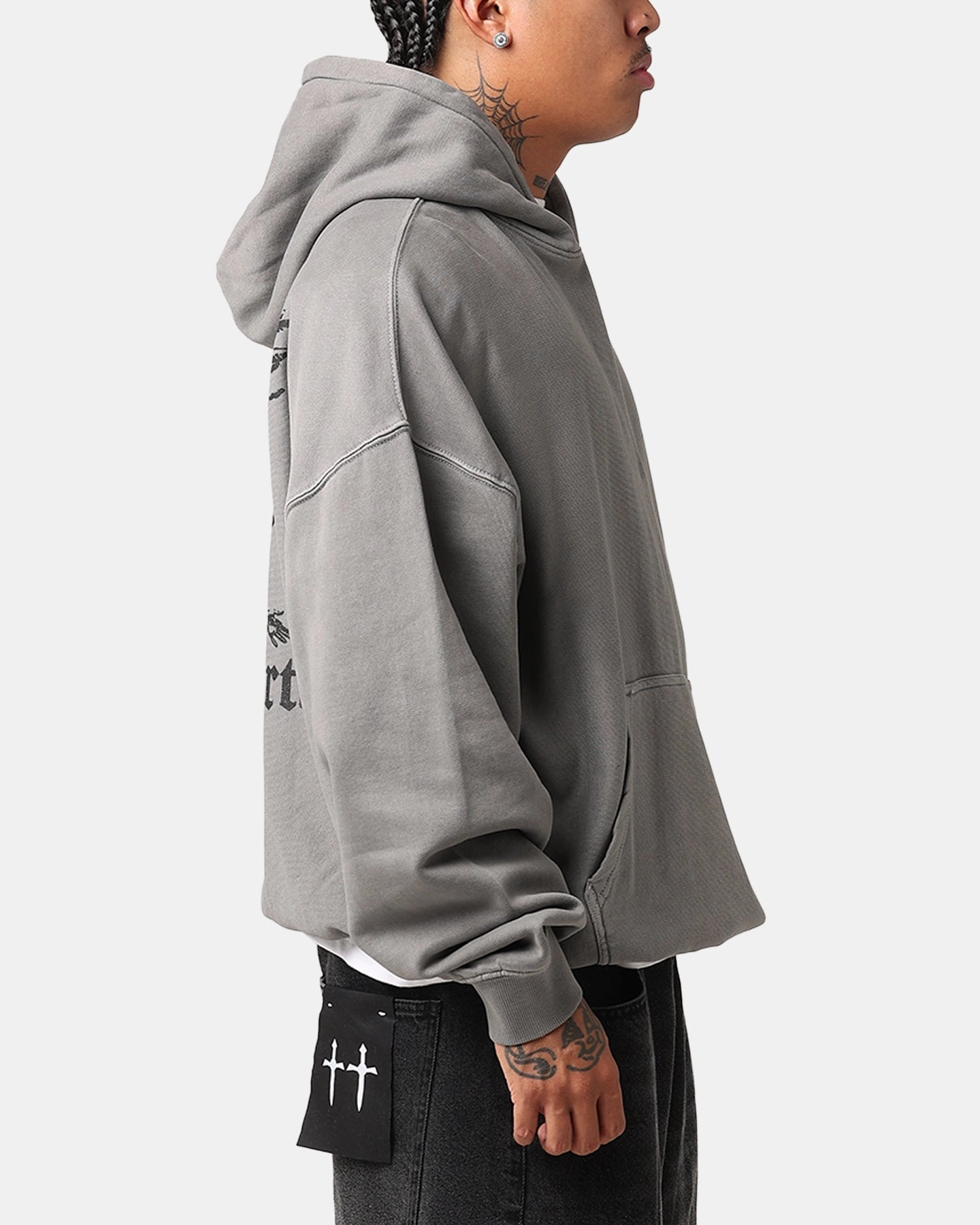 Budget - friendly Compression Fold Design Saint Morta Ethereal Hoodie Washed Charcoal