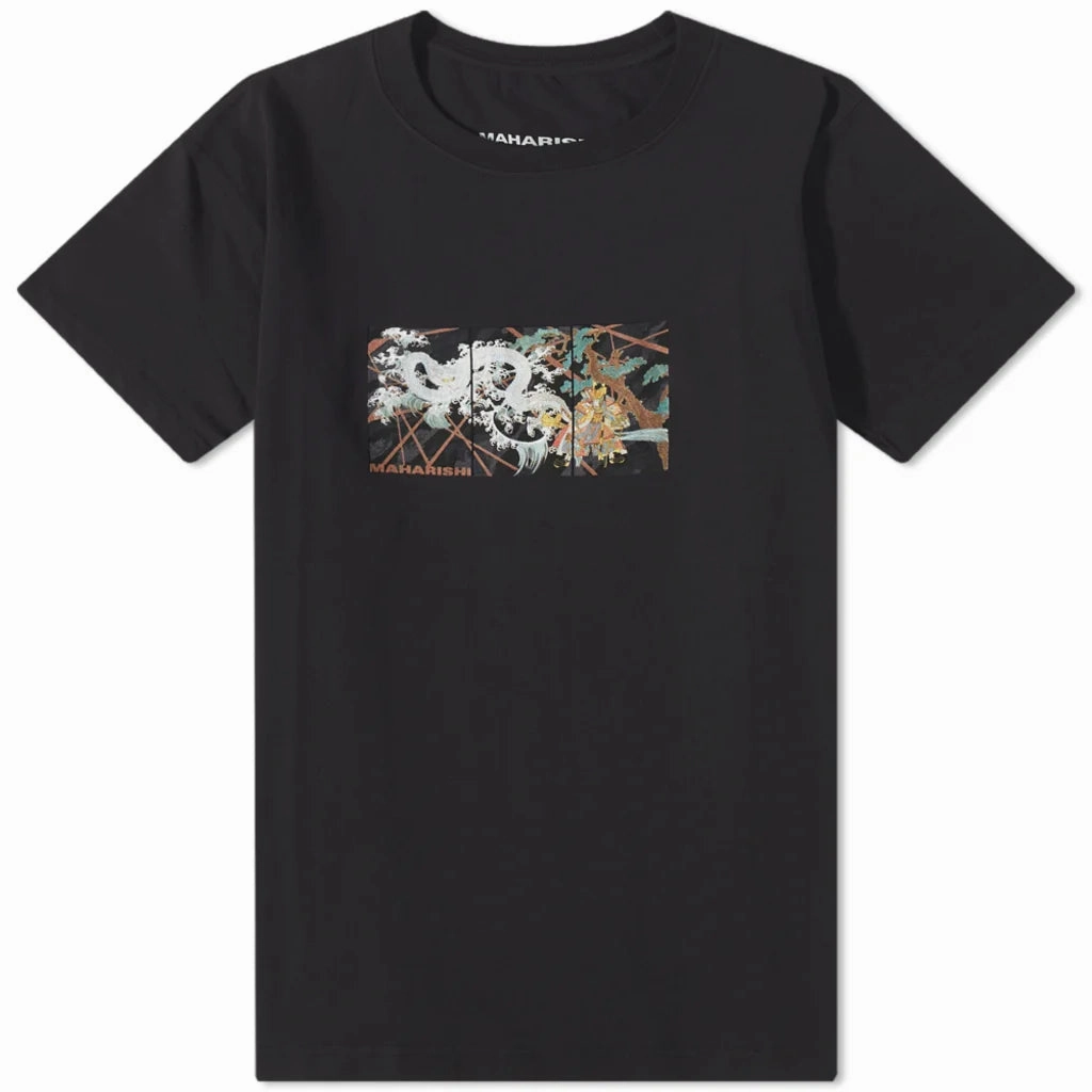 Maharishi Triptcych Water Dragon T-Shirt 'Black' Durable Stitching Simple Yet Cozy