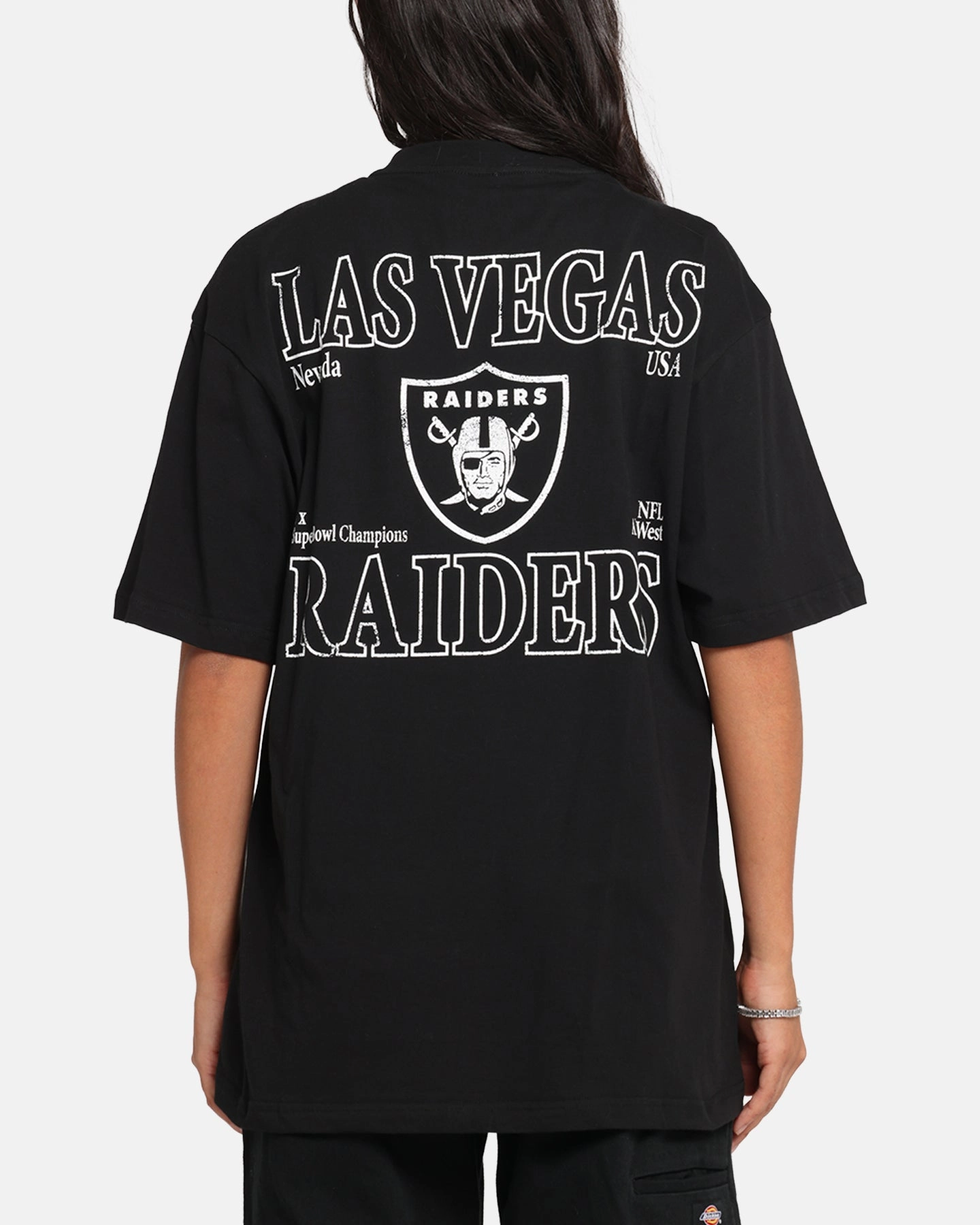 Majestic Athletic Las Vegas Raiders Cassell Wordmark T-Shirt Black Hypoallergenic Fibers