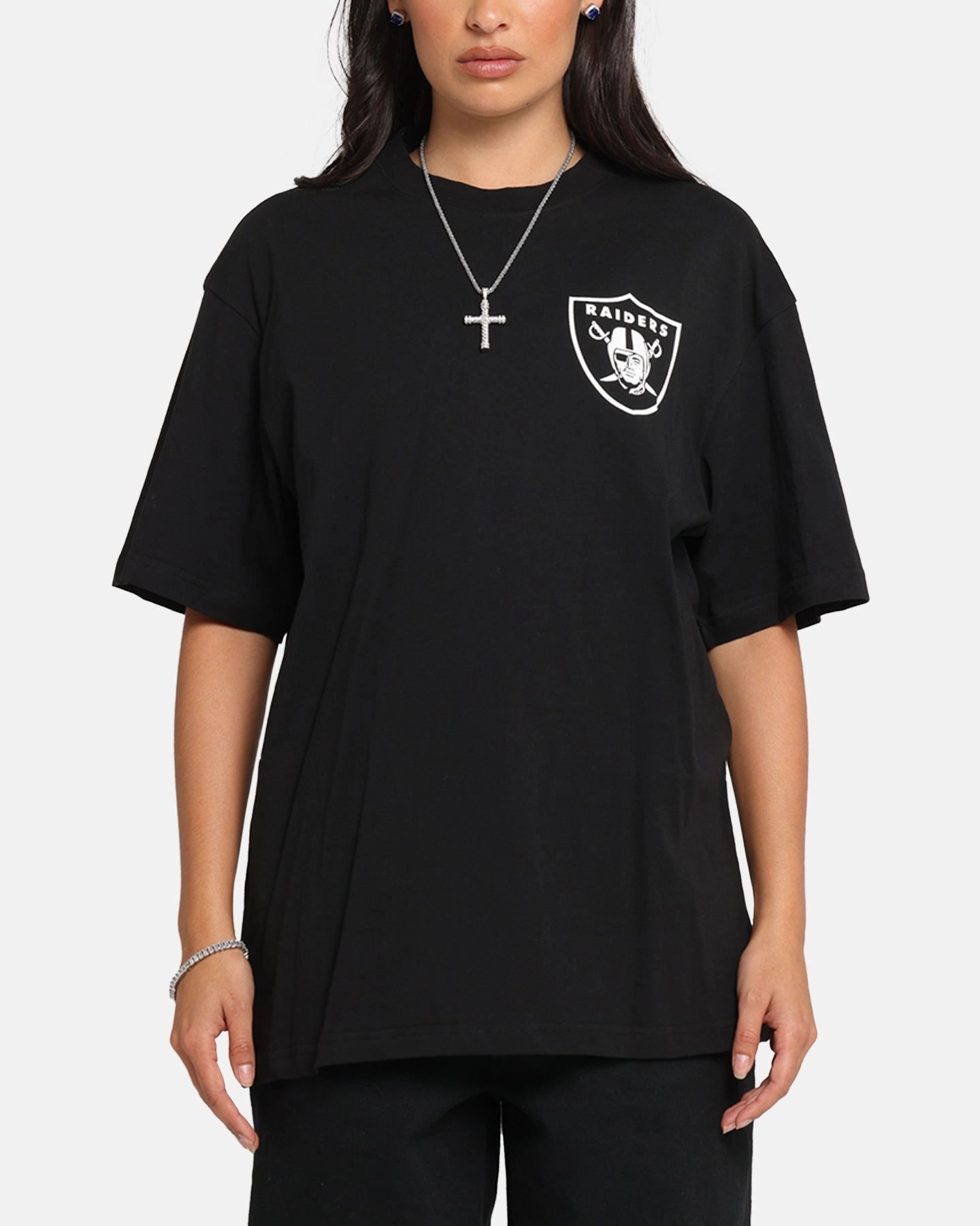 Travel Light Majestic Athletic Las Vegas Raiders Cassell Wordmark T-Shirt Black