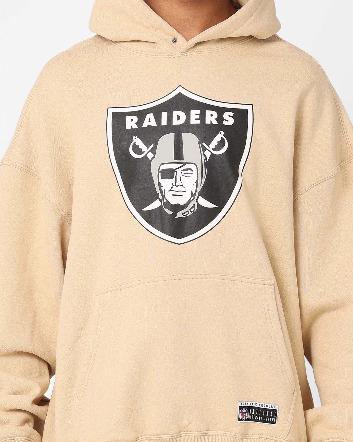 Majestic Athletic Las Vegas Raiders Core Nick Hoodie Pale Khaki Reinforced Shoulder Panels