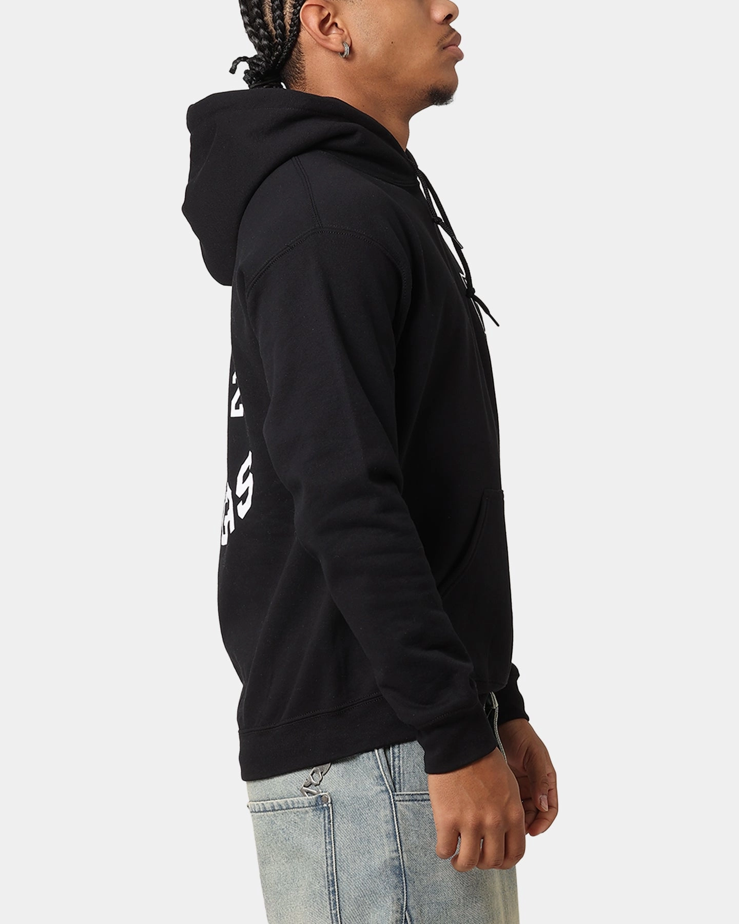 Forget Core Utility Majestic Athletic Las Vegas Raiders Doyers Chest Hoodie Black