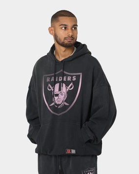 Majestic Athletic Las Vegas Raiders Solarised Contrast Hoodie Faded Black Hidden pockets Compression Stitching