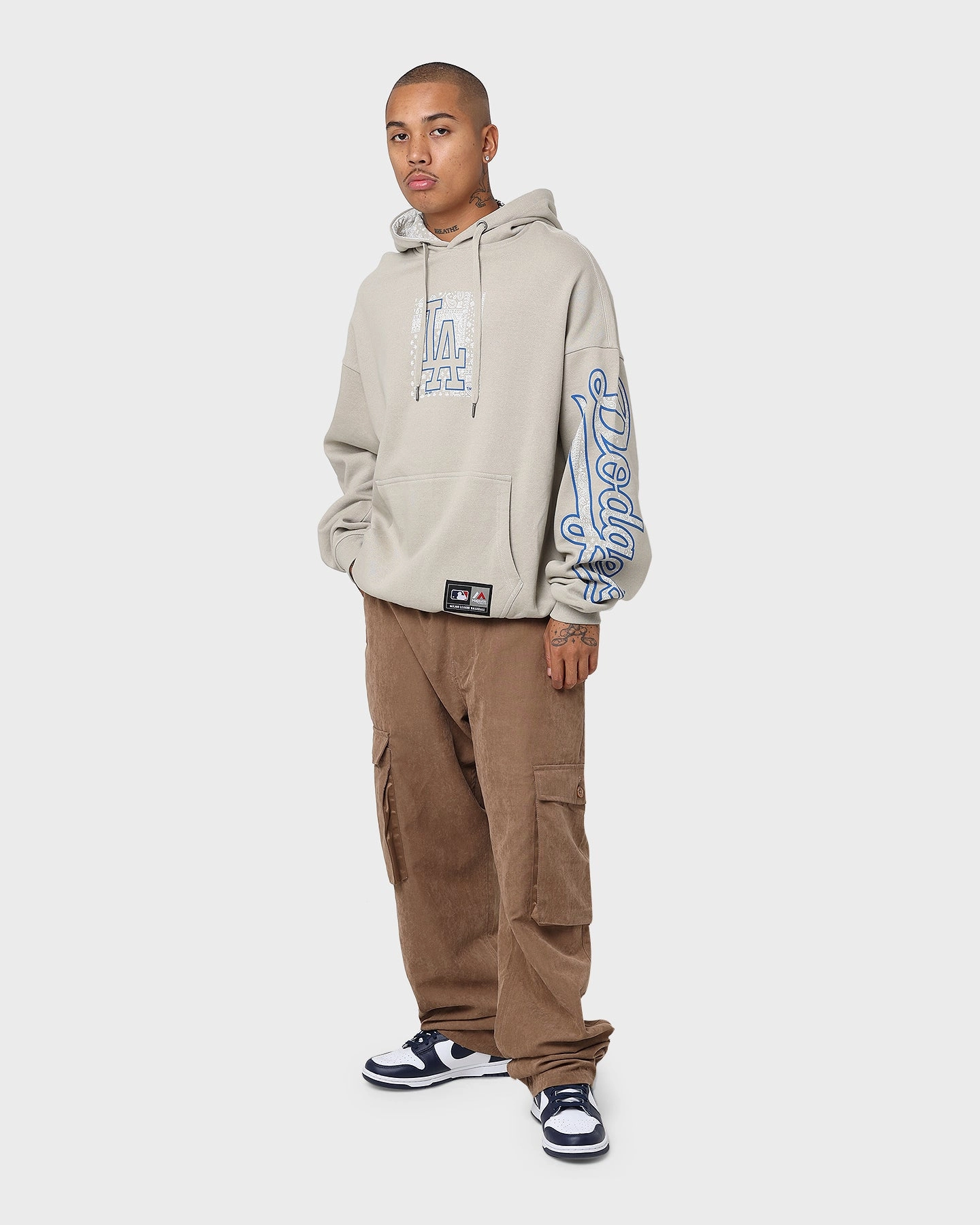 Majestic Athletic Los Angeles Dodgers Bandana Paisley Wordmark Hoodie Nickel Avoid
