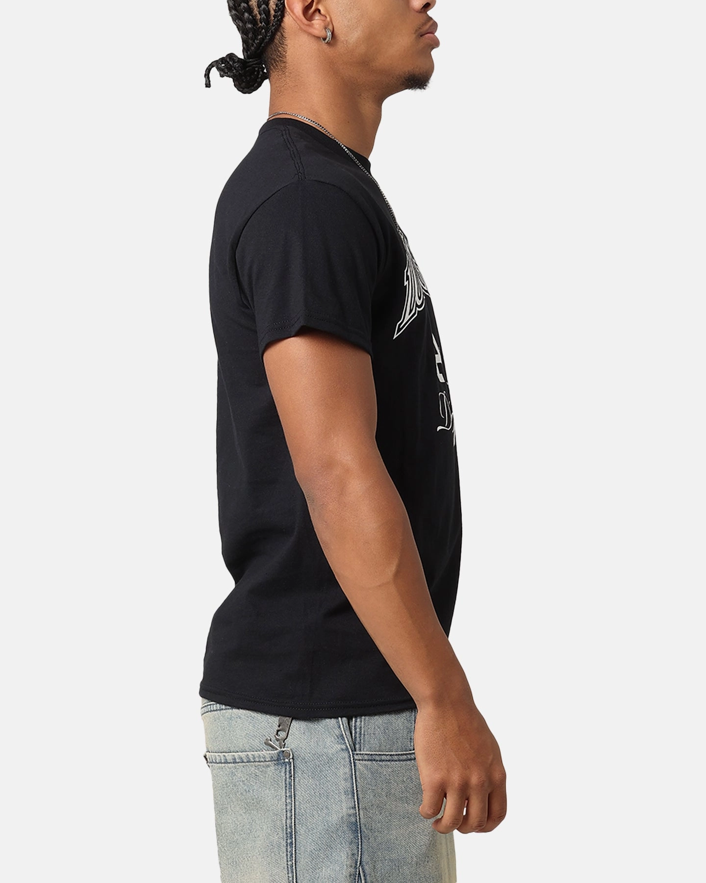 Majestic Athletic Los Angeles Dodgers Blecker Team Arch T-Shirt Black Relaxed Wearable Versatile Apparel