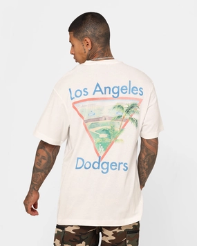 Majestic Athletic Los Angeles Dodgers MLB Resort T-Shirt Vintage White Seasonal Must-Have Summer cool