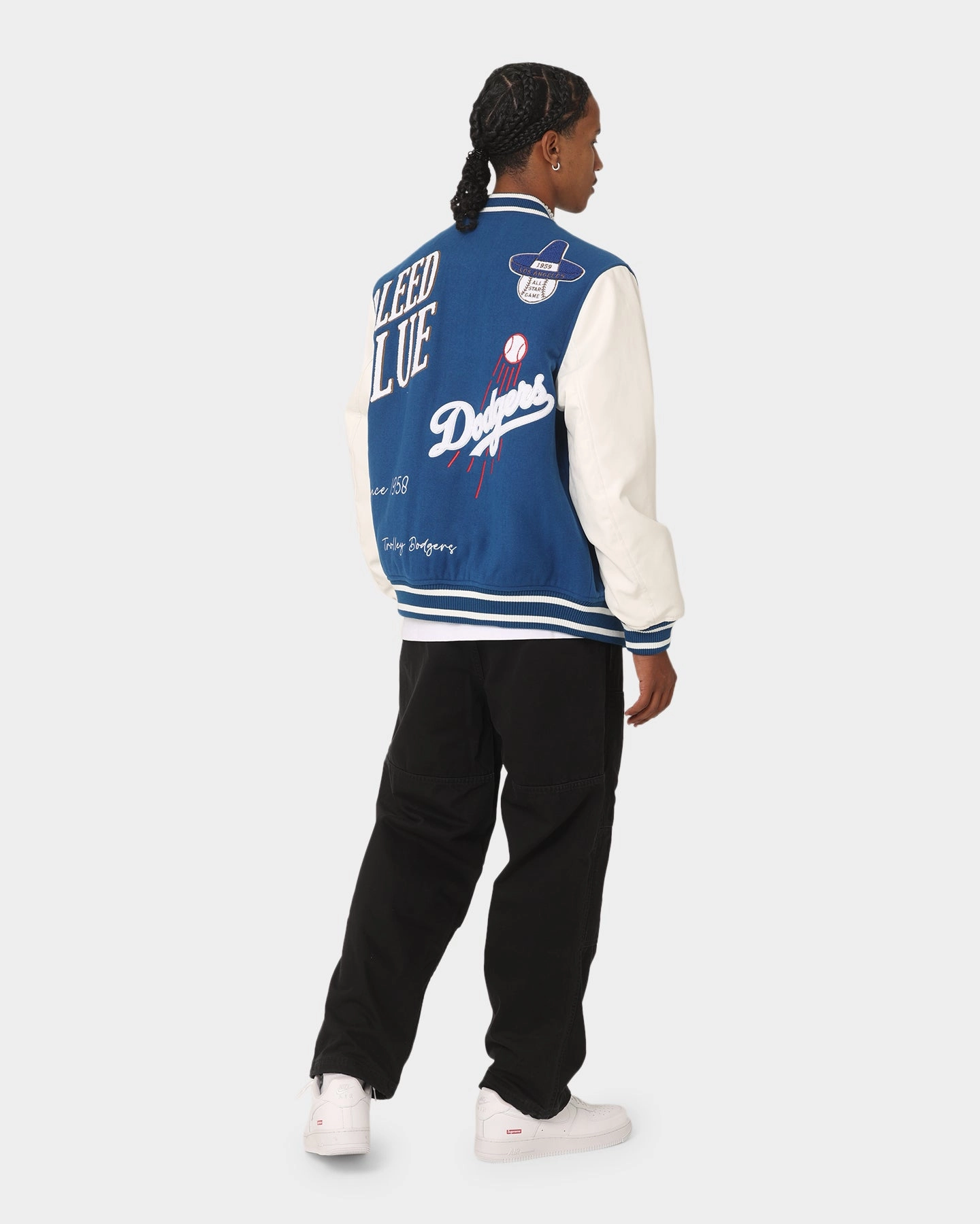 Majestic Athletic Los Angeles Dodgers Multi Hit Varsity Jacket Royal All weather Summer Wear