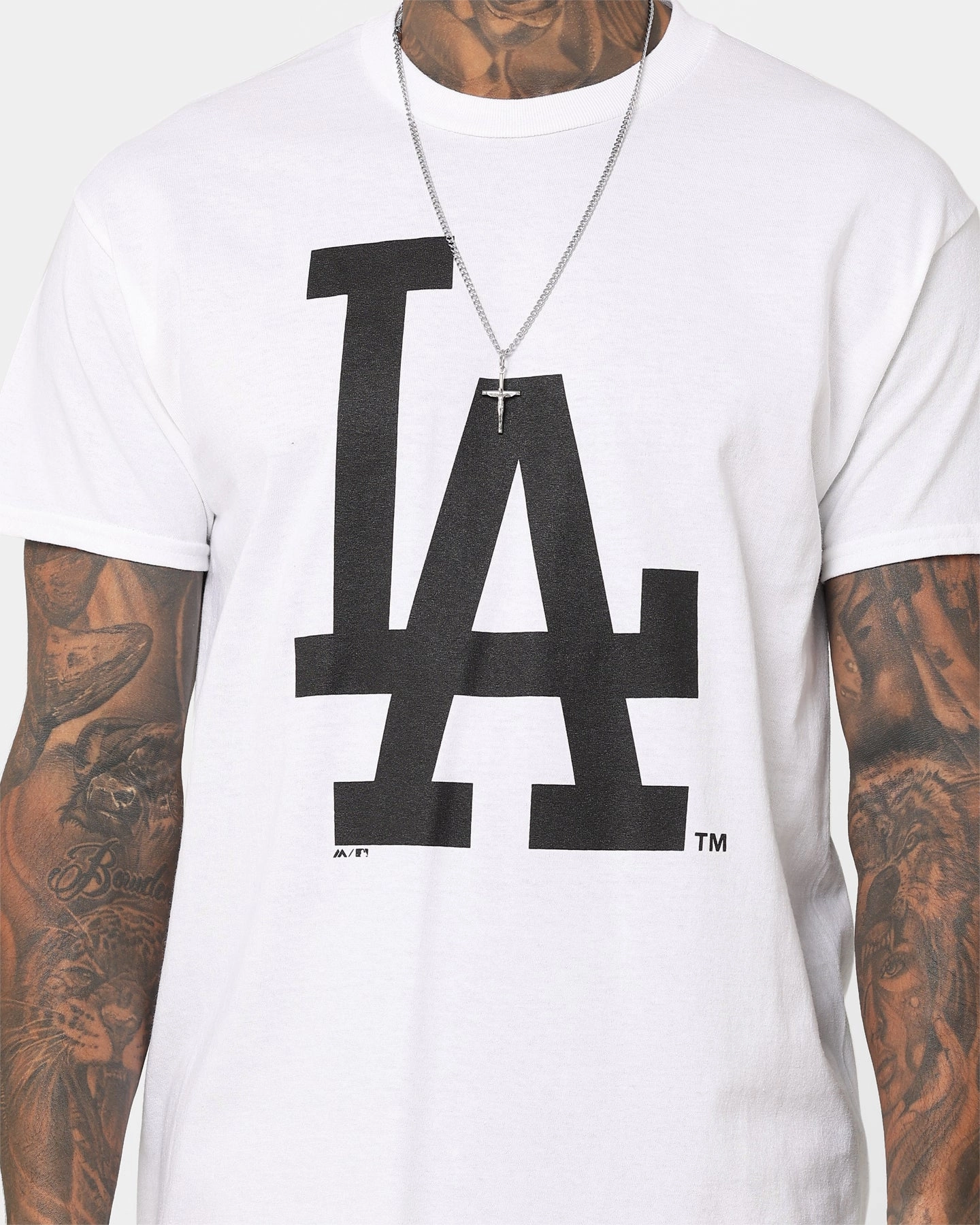 Soft and Flexible Majestic Athletic Los Angeles Dodgers Prism T-Shirt Vintage White