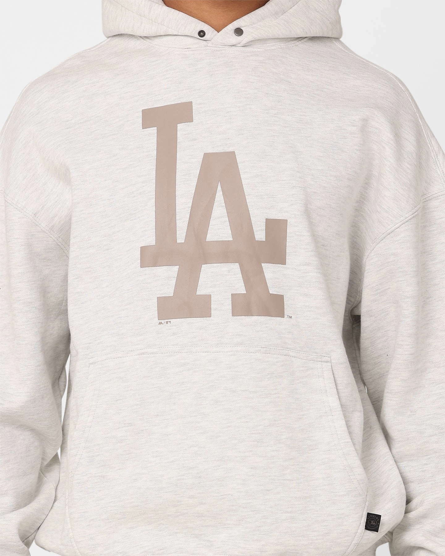 Majestic Athletic Los Angeles Dodgers Tonal Stark Hoodie Vintage White Marle Surfer LayeredComfort