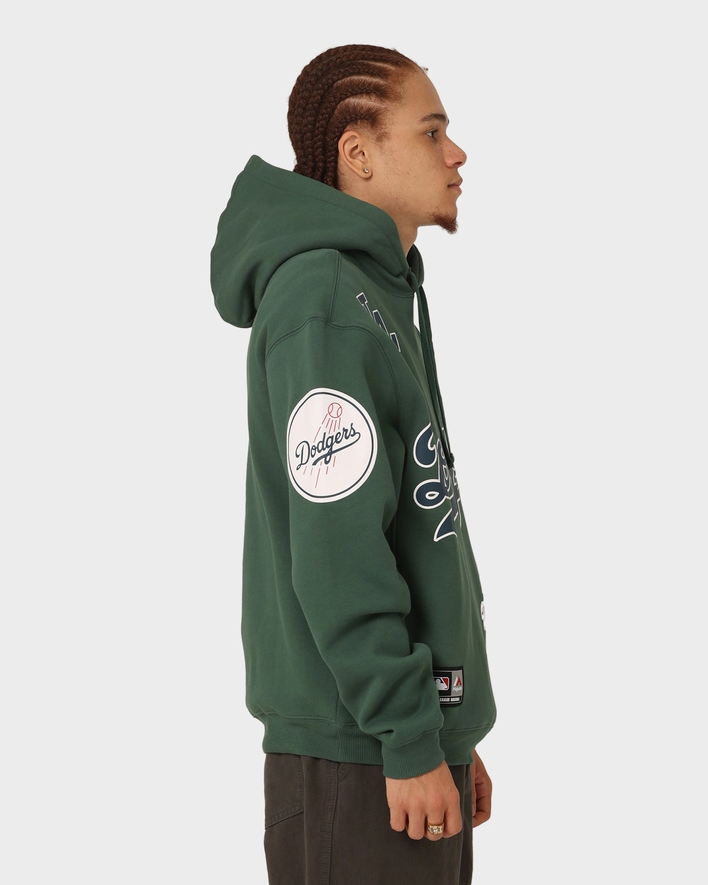 Majestic Athletic Los Angeles Dodgers World Series Champ Graphic Hoodie Dark Cedar Pocket-square