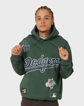 Majestic Athletic Los Angeles Dodgers World Series Champ Graphic Hoodie Dark Cedar High Collar Fit