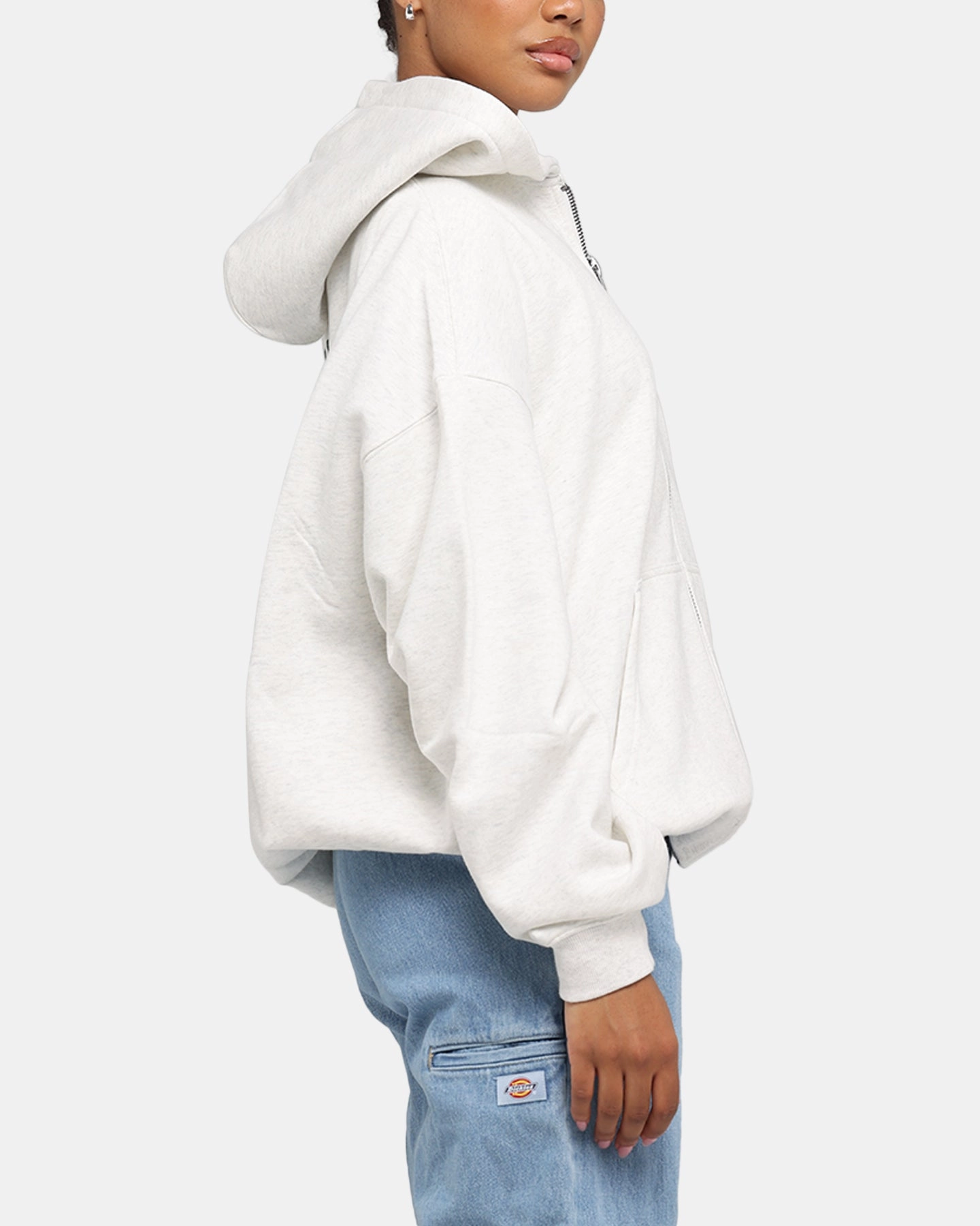 High-Tech Protection Majestic Athletic New York Yankees Arch FZ Boxy Hoodie White Marle