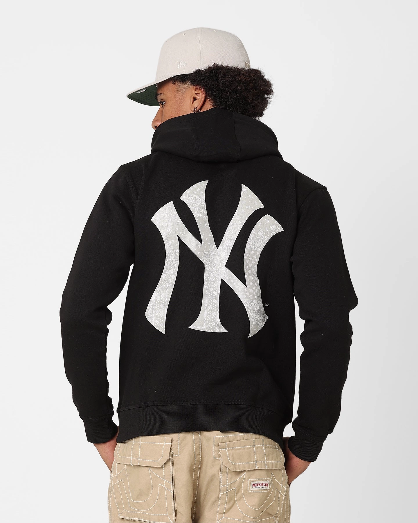 Quick Zip Cozy Core Majestic Athletic New York Yankees Bandana Paisley Duke Hoodie Black