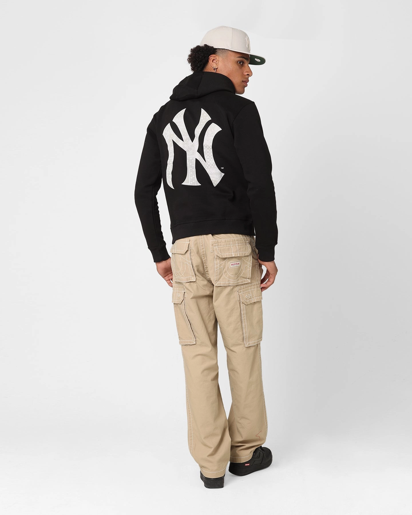 Comfortable Shield casual lunch Majestic Athletic New York Yankees Bandana Paisley Duke Hoodie Black