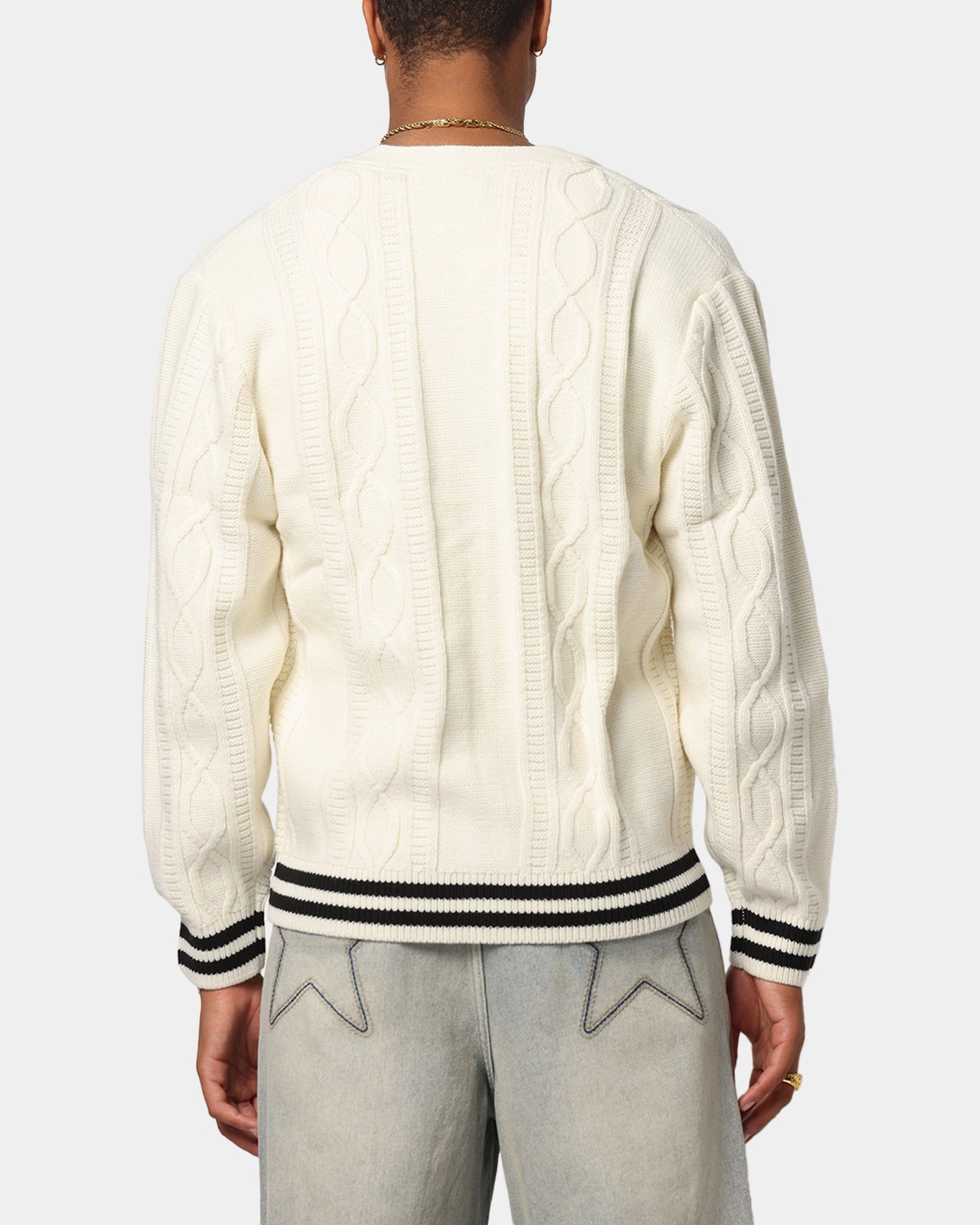 Snow Day elastic waistband Majestic Athletic New York Yankees Boxy Cardigan Vintage White
