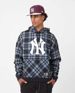 High Collar Style suitable for weekend getaways Majestic Athletic New York Yankees Check Logo Hoodie True Navy