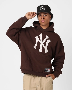 Majestic Athletic New York Yankees Core Hoodie Dark Oak Rollaway Collar Feature
