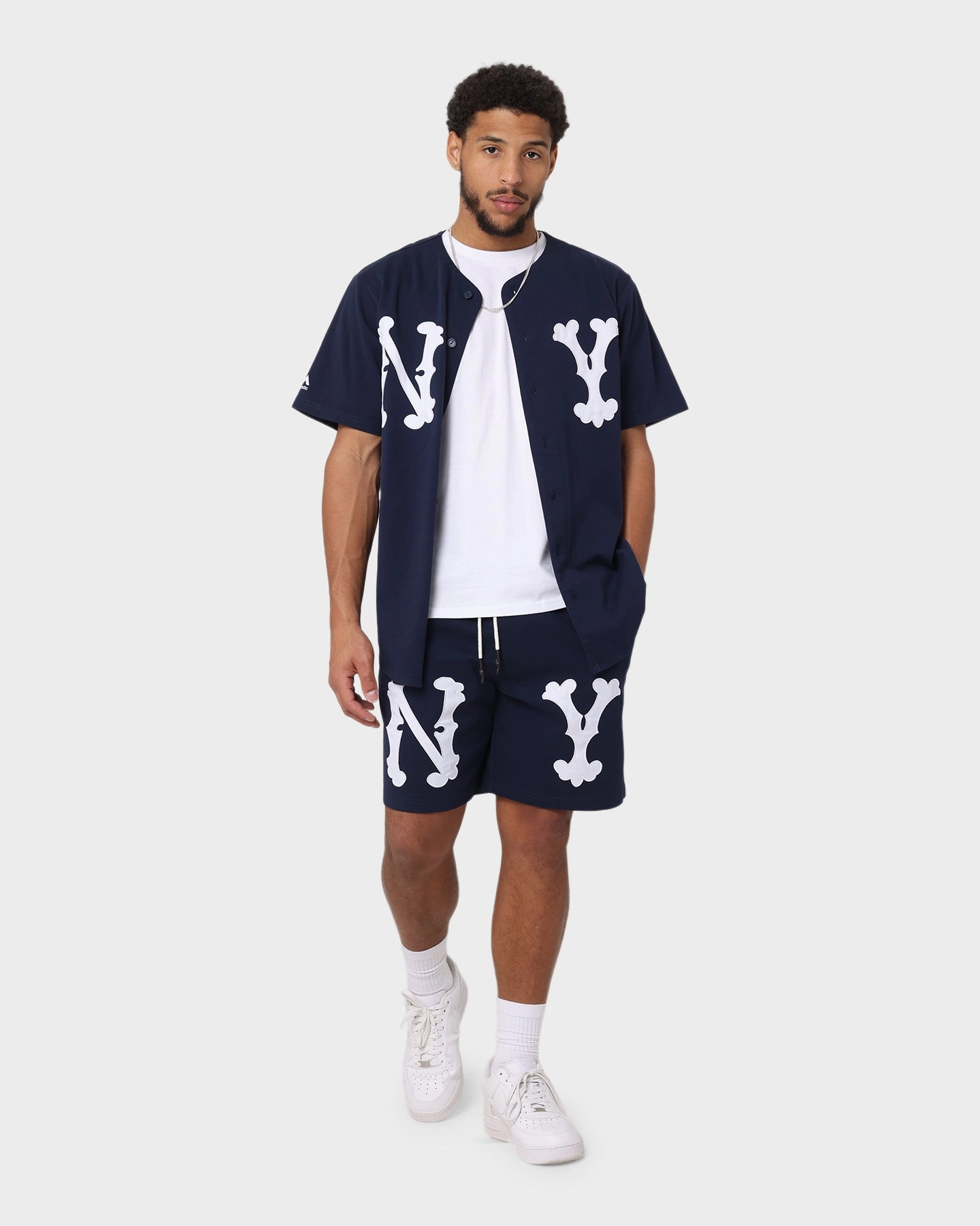 Biodegradable Material Option Majestic Athletic New York Yankees Highlanders Logo Shorts True Navy