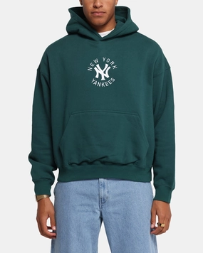 Majestic Athletic New York Yankees Mid Crest Boxy Hoodie Emerald Good ventilation modular