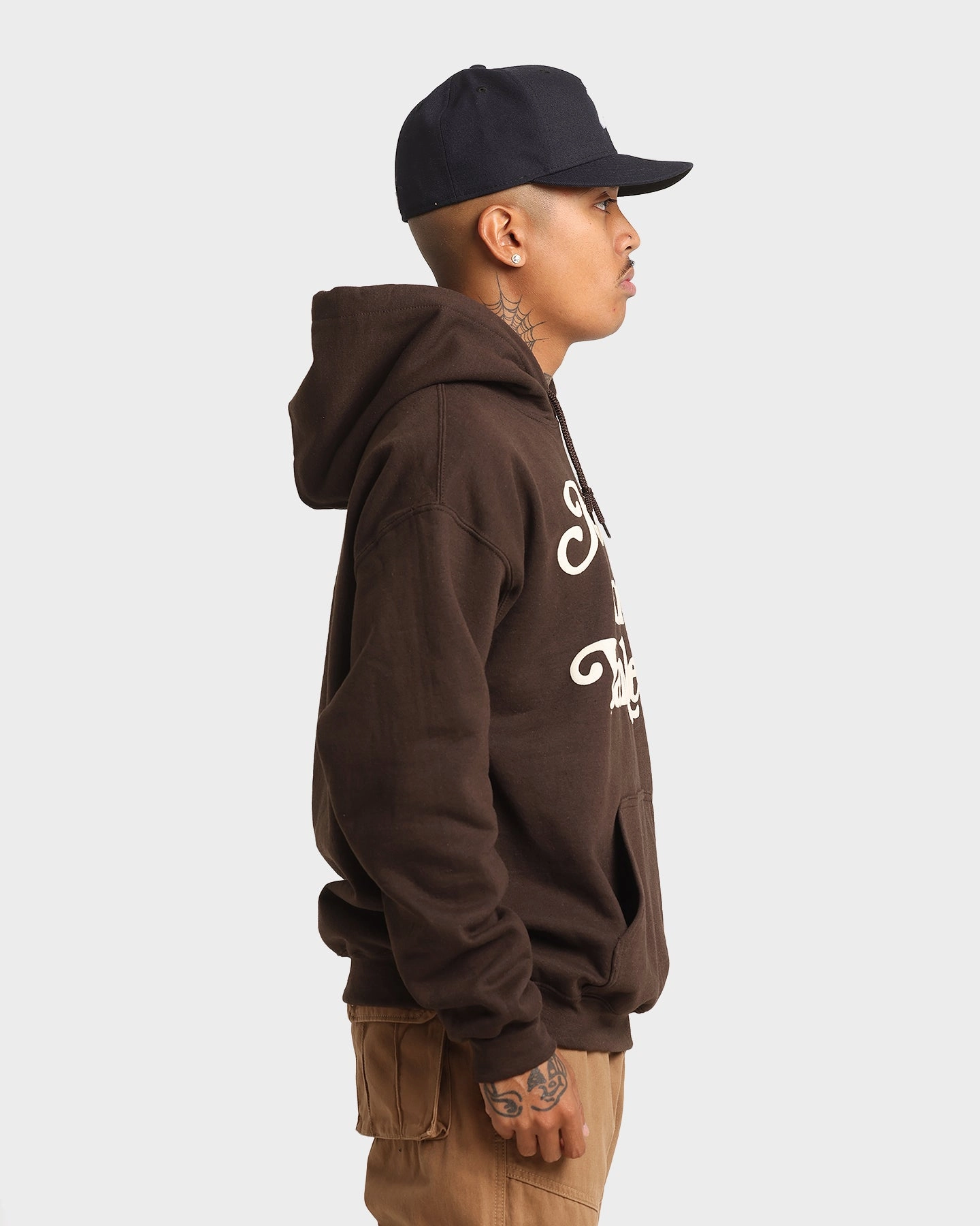 Crush Majestic Athletic New York Yankees Team Stack Script Hoodie Dark Chocolate