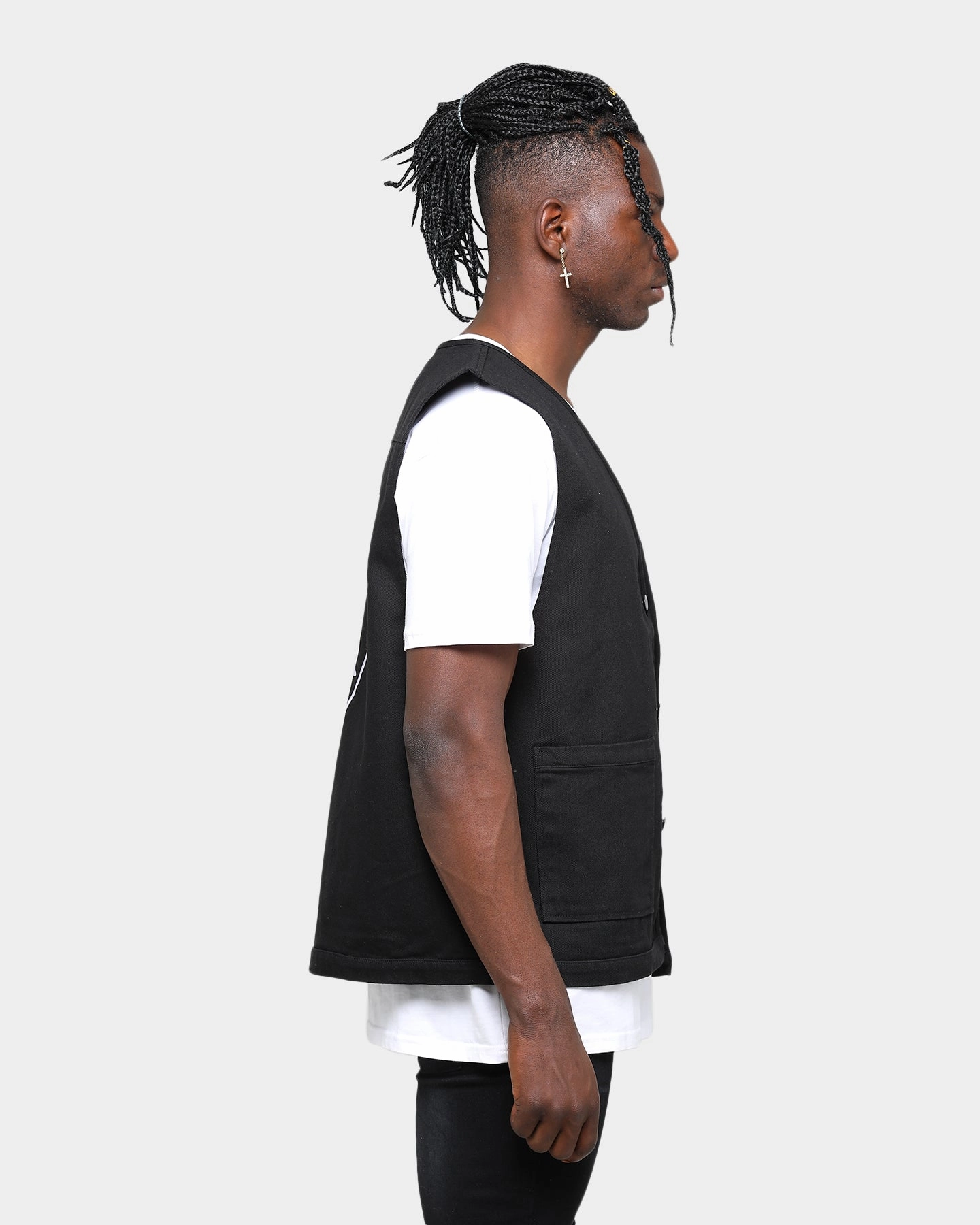 Majestic Athletic Raiders Denim Vest Black Warm Layer high - street buy