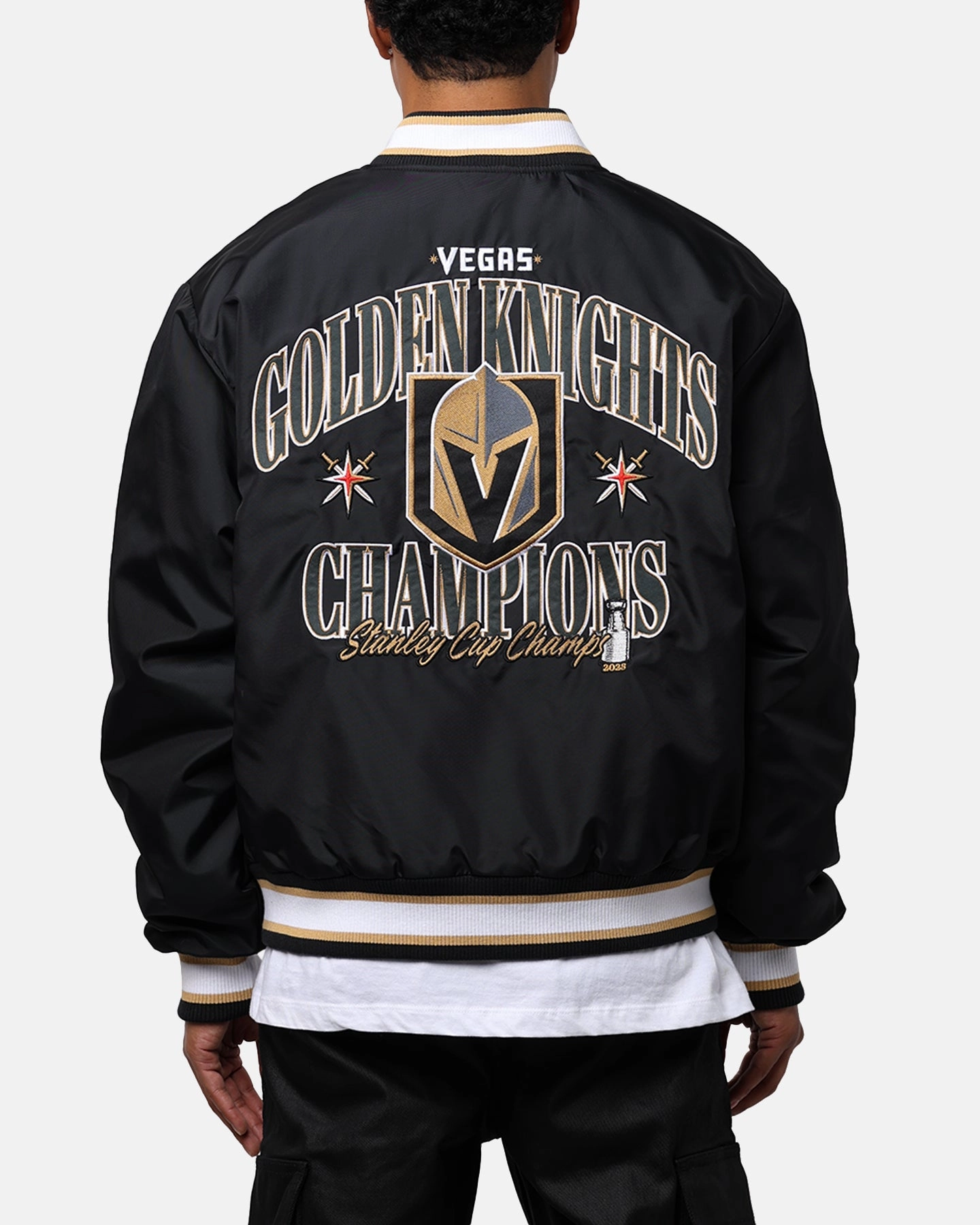 suitable for performance costumes Majestic Athletics Vegas Golden Knights Moto Jacket Faded Black