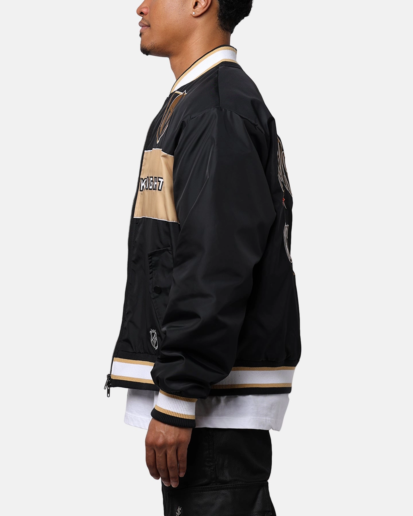 Soft Shell Material Majestic Athletics Vegas Golden Knights Moto Jacket Faded Black