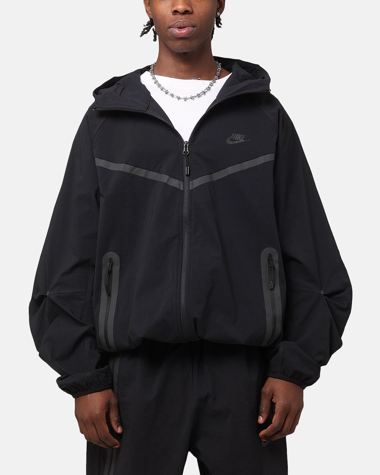 Bonded Shoulder Guards Ultra Thin Insulation Nike Tech Woven Full Zip Jacket Back/Black/Black