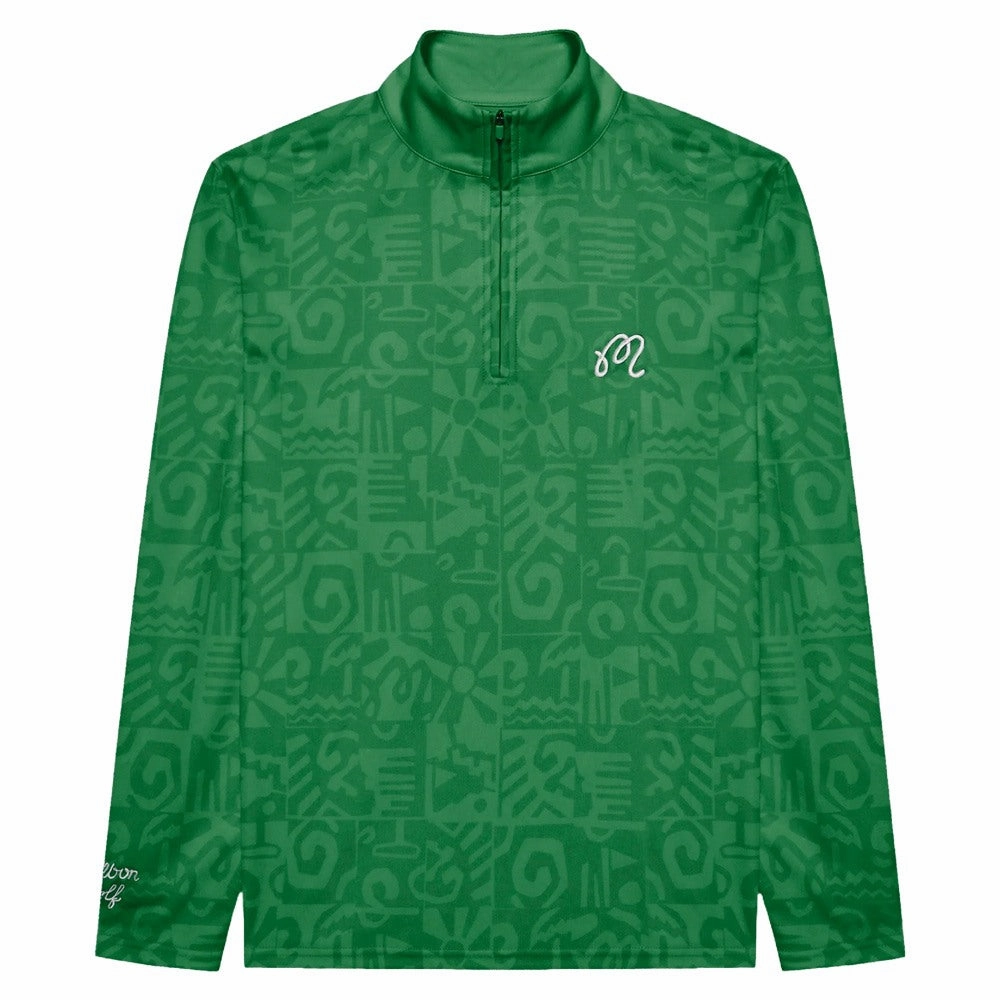 Light Pack Option Malbon Capo Performance Quarter Zip Golf Pullover Kelly Green - SS25 Men