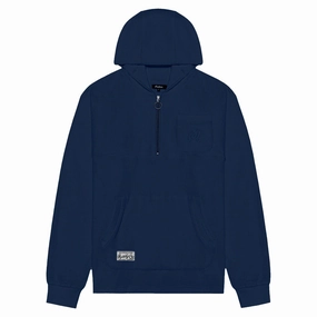 Malbon Castello French Terry Quarter Zip Hoodie Golf Jacket Ocean - SS25 Men All Day Fit