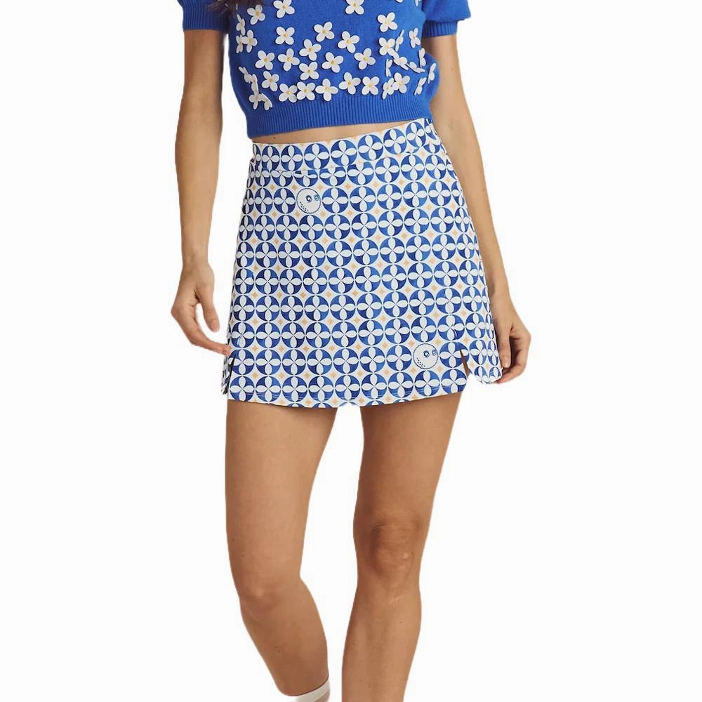 Malbon Ella High Waisted Golf Skirt Blue Multi - SS25 Women Smart Look