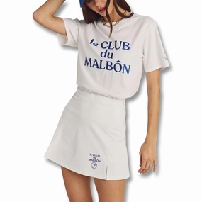 Low Impact Dye Malbon Ella High Waisted Golf Skirt White - SS25 Women