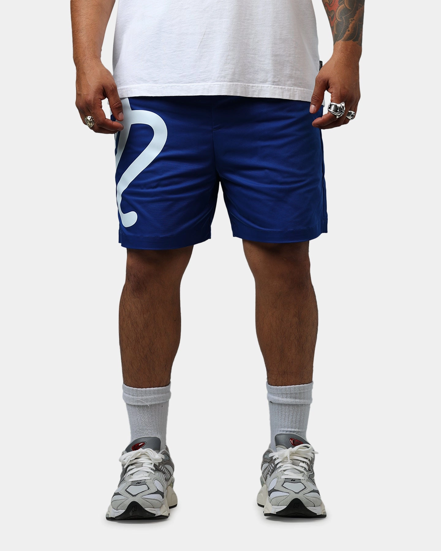 Malbon Menton Nylon Shorts Blue Flexible Pocket Placement