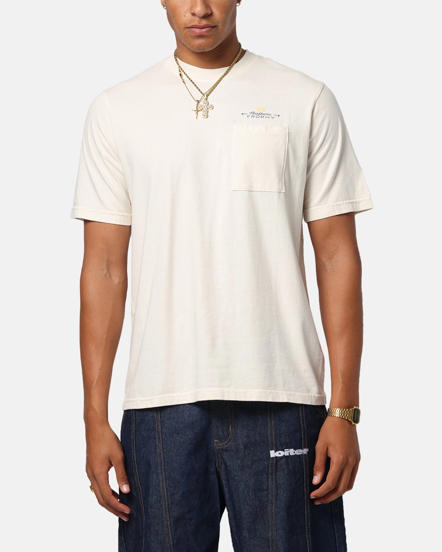 Malbon Pocket T-Shirt White Street Style
