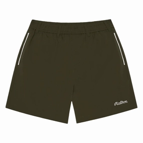 Malbon Riva Nylon Golf Shorts Cypress Green - SS25 Men High Waist belt