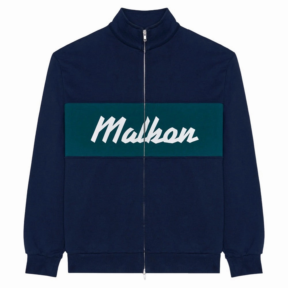 Malbon University Double Zip Golf Jacket Navy - SS25 Men Double layer fabric