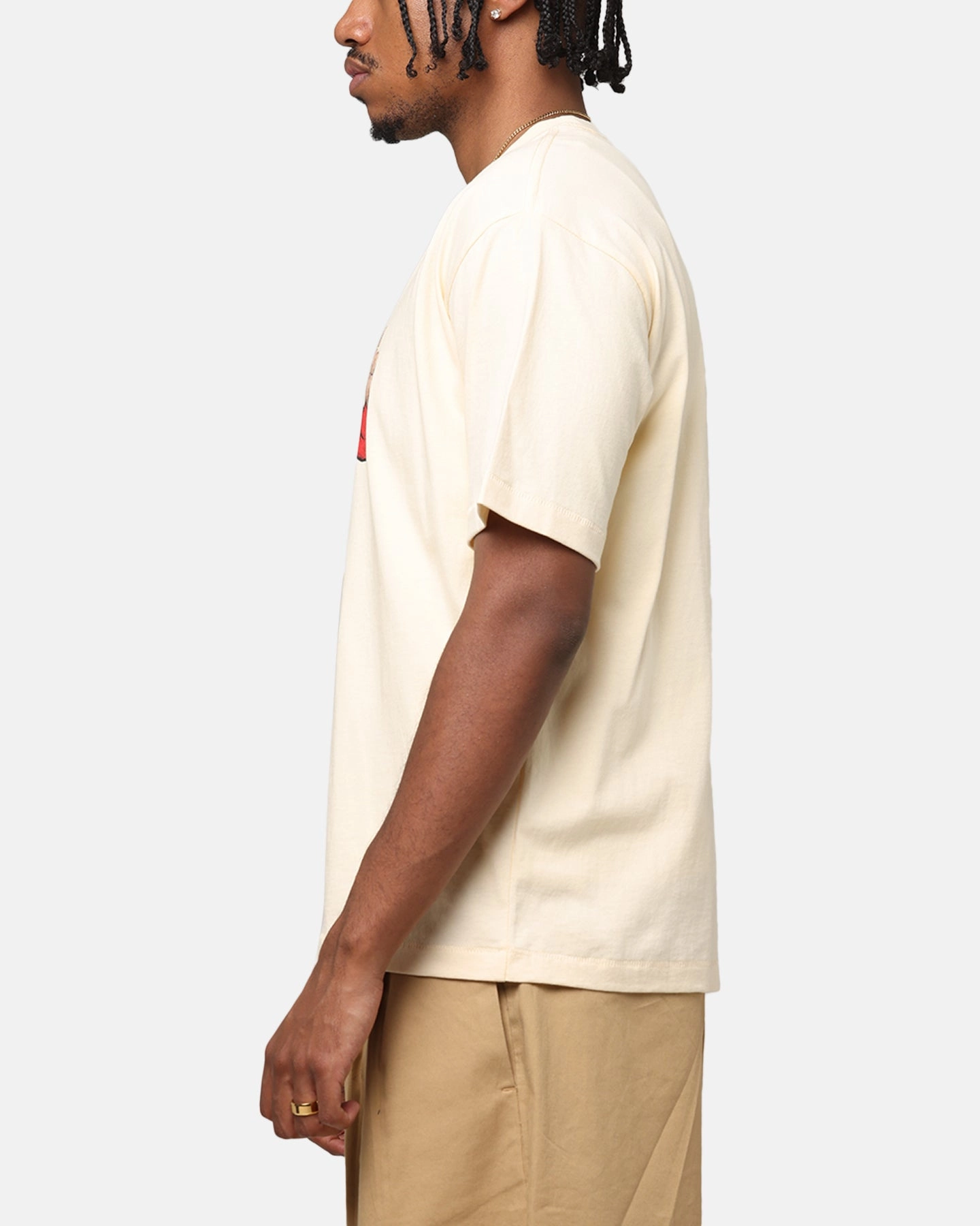Market Fit Check Bear T-Shirt Cream Chic and Soft Circular Knit Construction