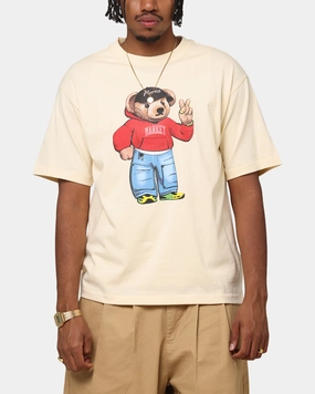 Market Fit Check Bear T-Shirt Cream Simple Fit Effortless Wearable
