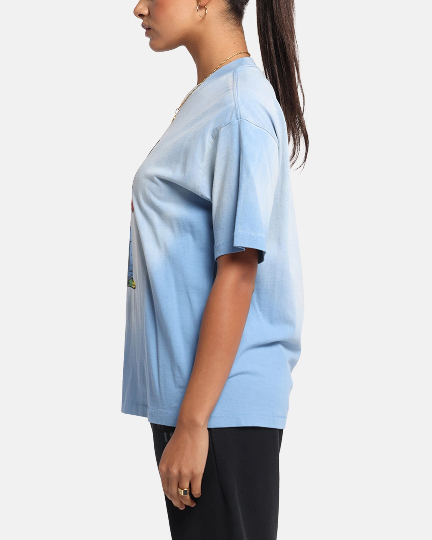 Elderly Comfort Smart Layering Market Fit Check Bear T-Shirt Sky Blue