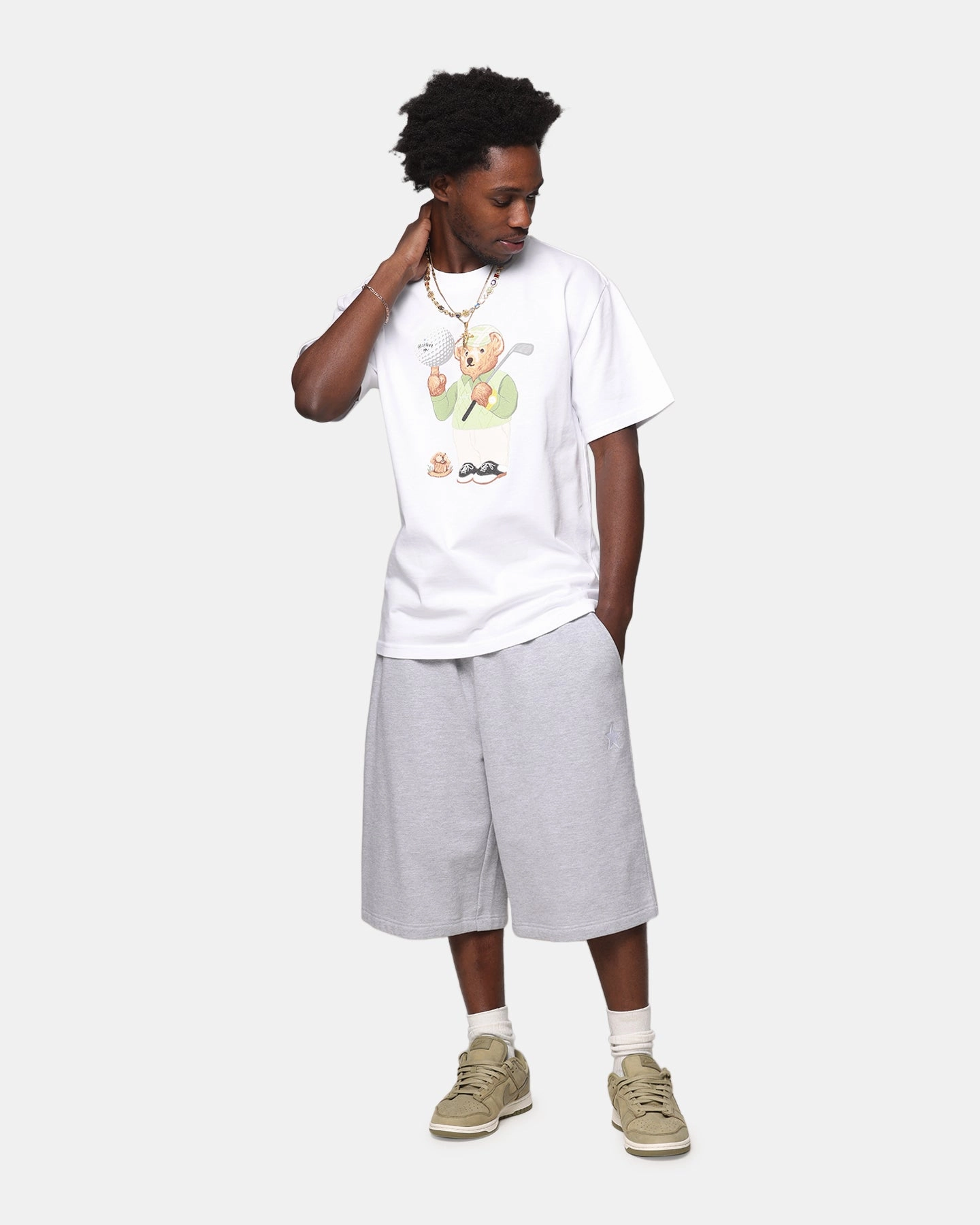 Market Par 5 Bear T-Shirt White Running Speed Flexible Wear