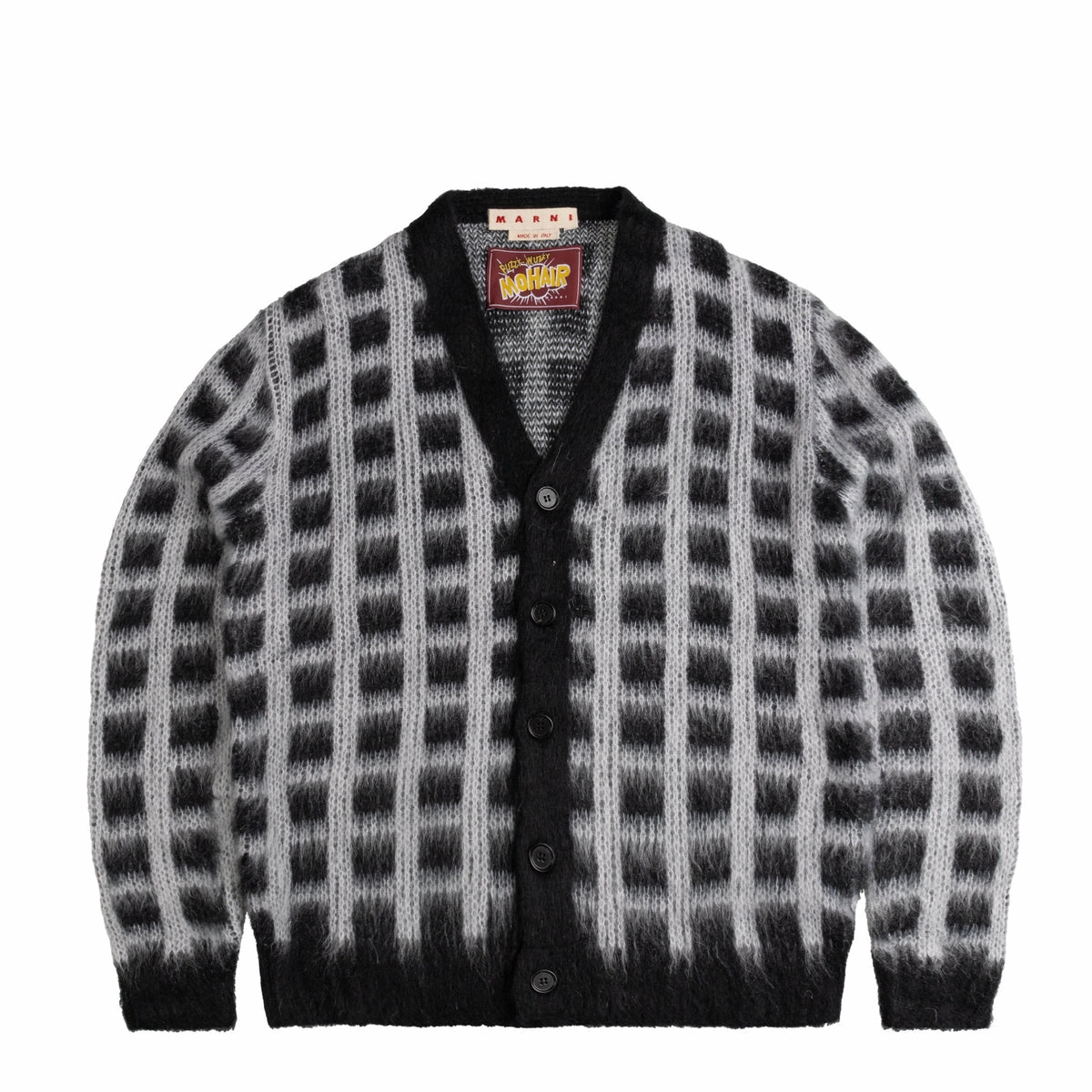 Marni Brushed Check Cardigan 'Black' Cold Weather Wear