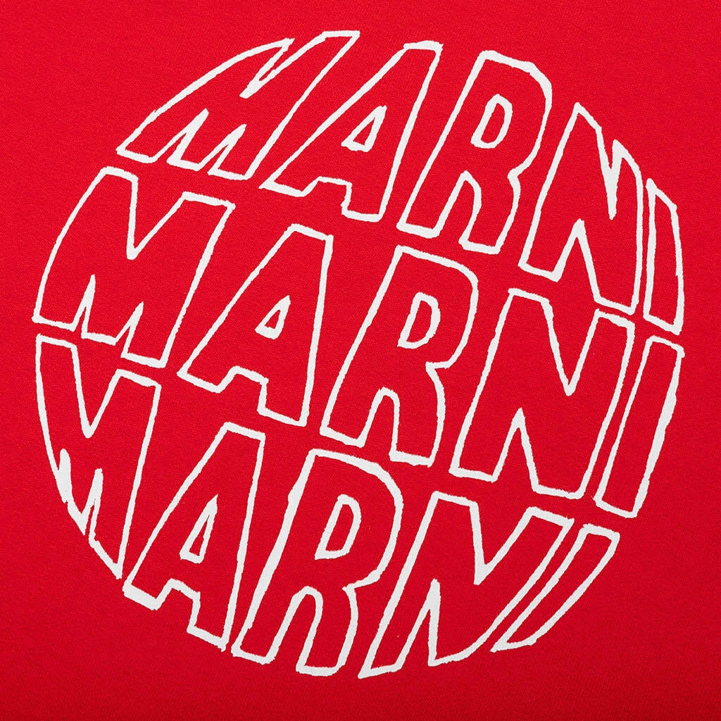 Marni Circular Logo Sweatshirt 'Red' Thermoregulating Material Traditional Design