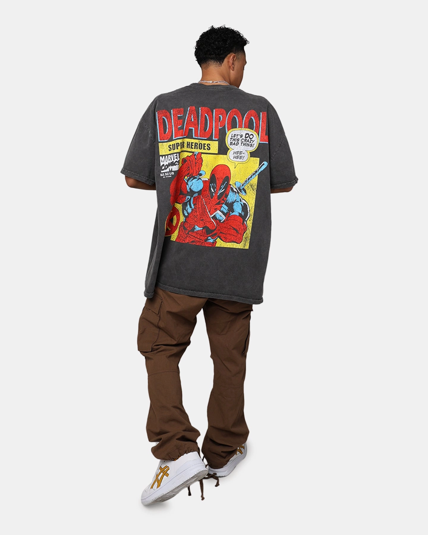 Marvel Deadpool Comic Heavyweight T-Shirt Black Wash Layerable Look
