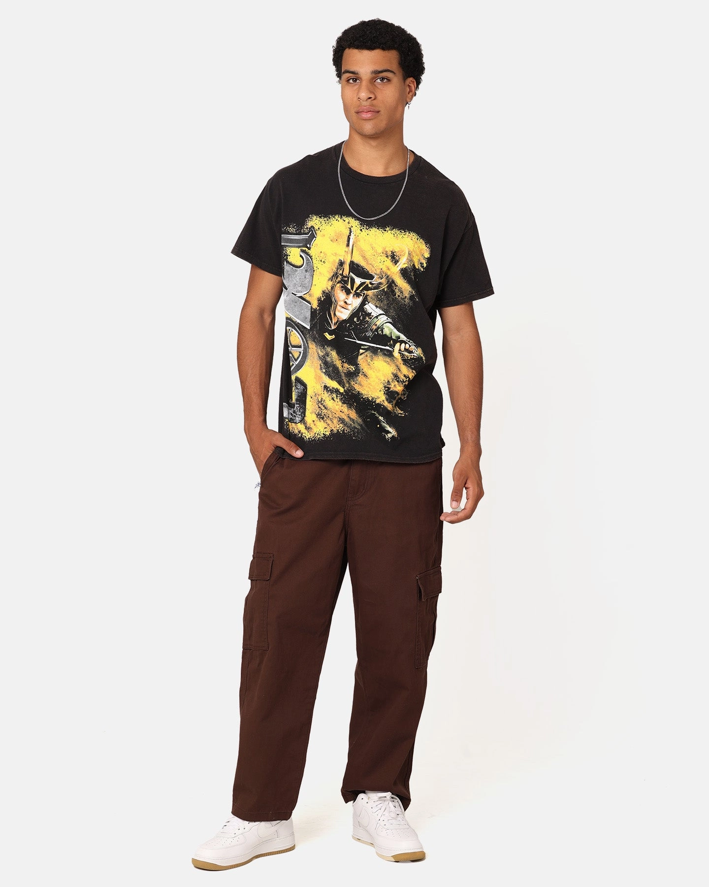 Quick Comfort Preppy Marvel Loki Series Vintage T-Shirt Black Wash