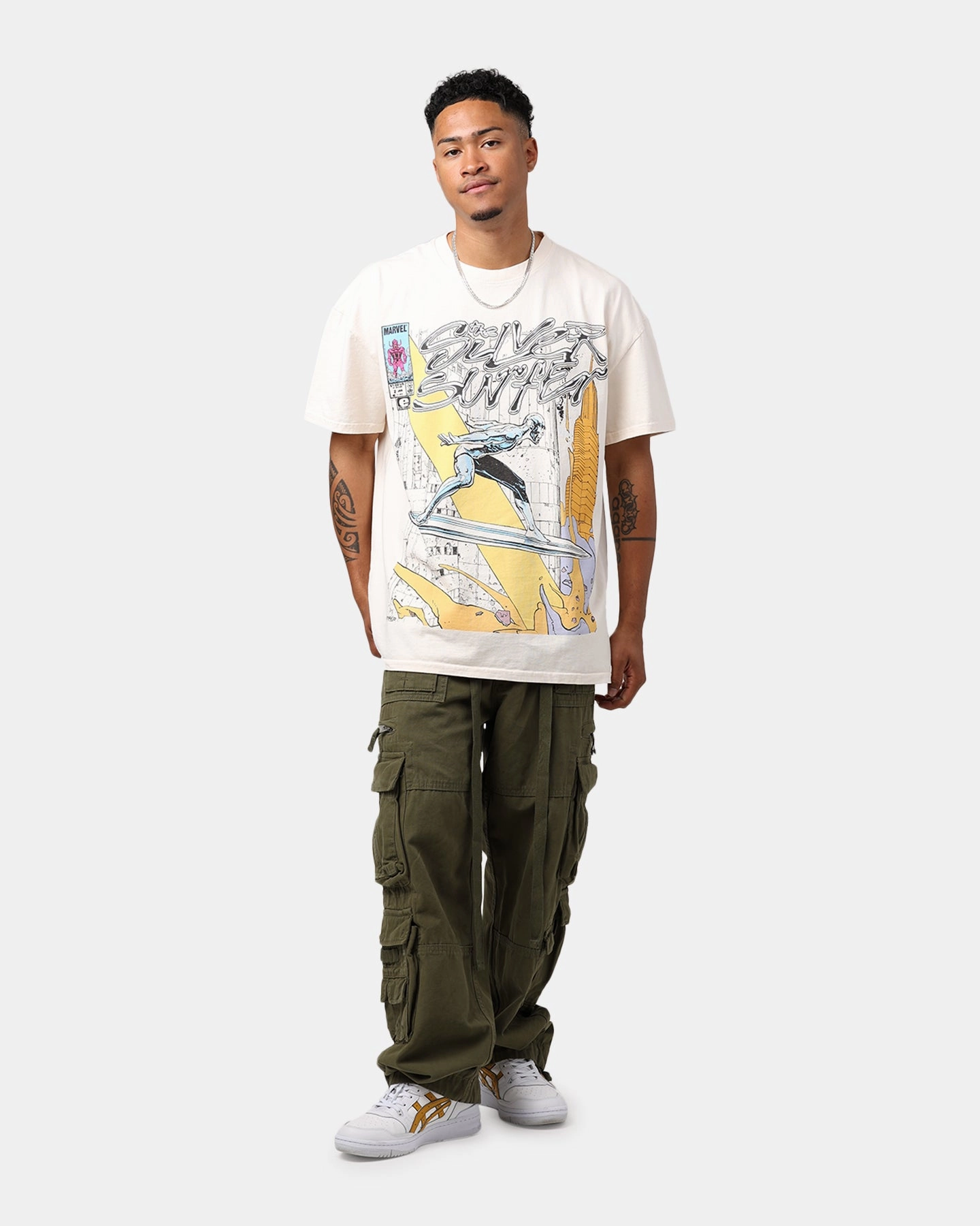 Basic Layer Marvel Silver Surfer Heavyweight T-Shirt Off White