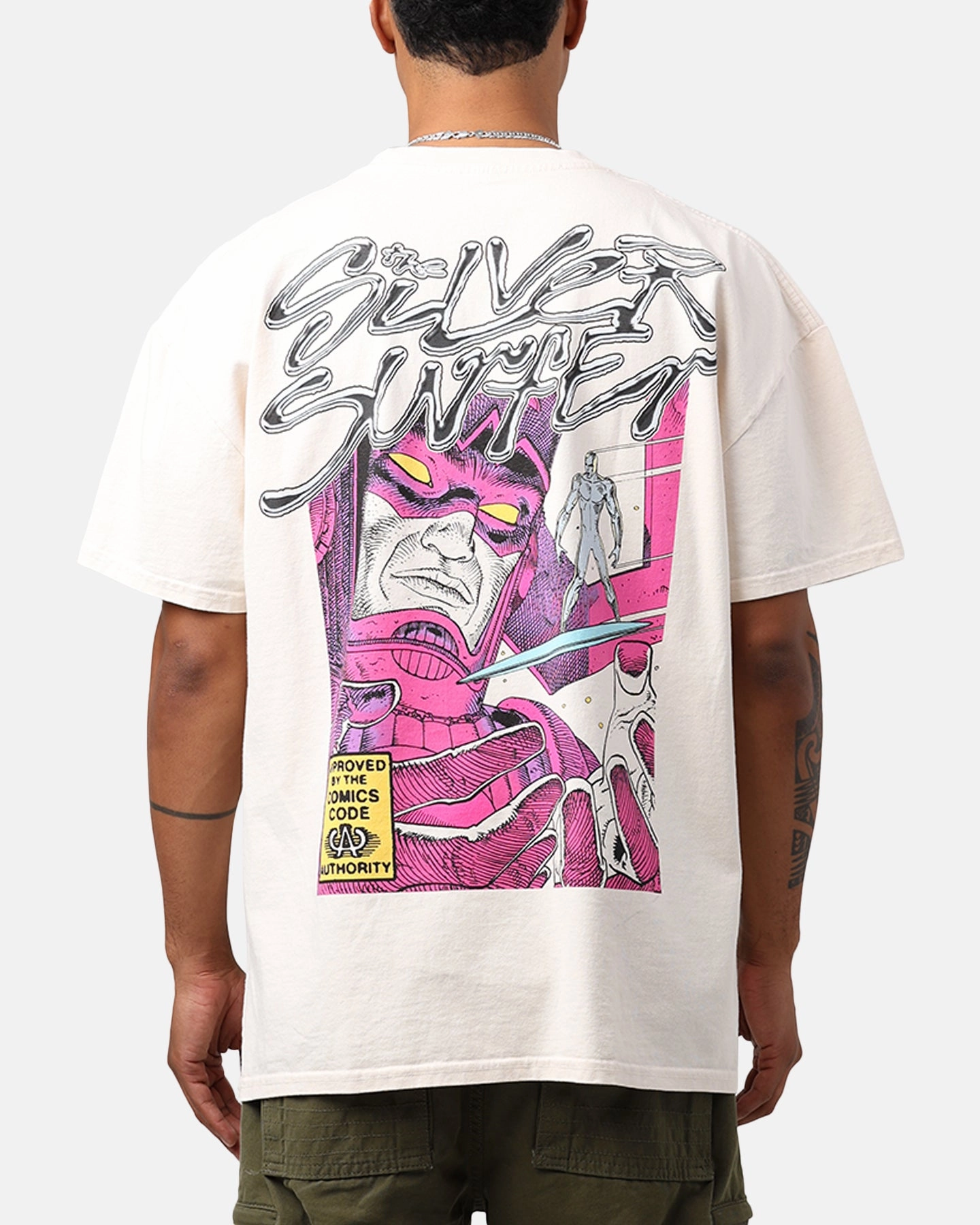 Premium Material Marvel Silver Surfer Heavyweight T-Shirt Off White