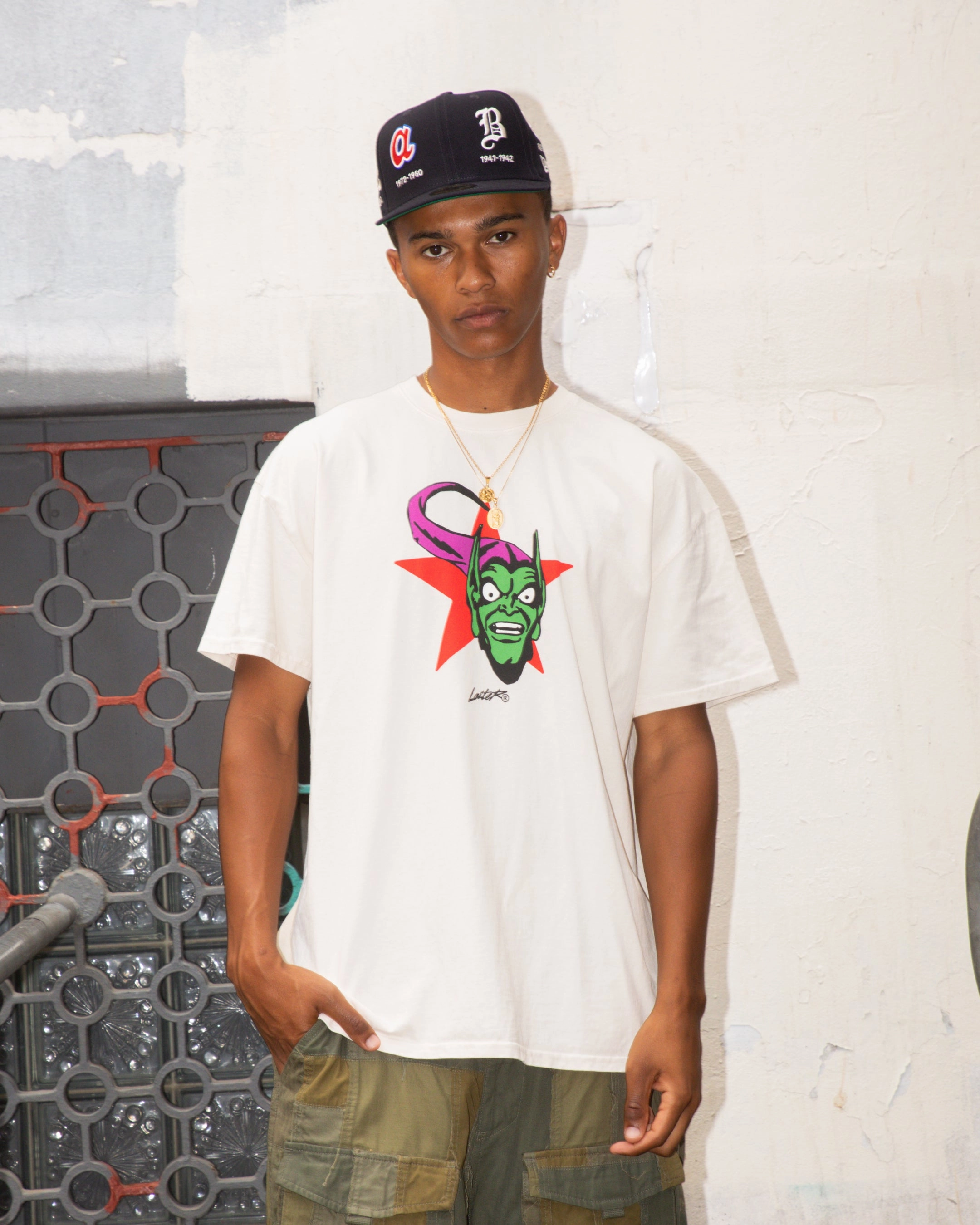 Sustainable Textile Marvel Spider-Man Green Goblin T-Shirt Off White