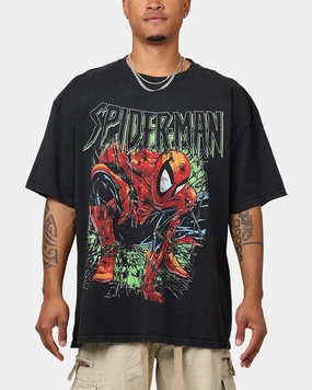 Marvel Spider-Man T-Shirt Black Acidwash Sporty Comfort